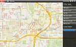 capture d’écran de l’interface cartographique du logiciel de Predpol