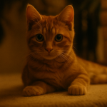 Chat orange à la manière d'une image de film