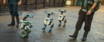 Des droïdes BDX interactifs dans le parc Star Wars: Galaxy's Edge à Disneyland, utilisant l'IA pour interagir avec les visiteurs.