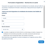 Le formulaire mis en place par Doctolib pour s'opposer à l'utilisation de mes données