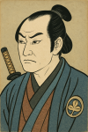 Portrait d'une geisha sous un parasol, style Utagawa Hiroshige
