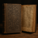 Photo réaliste d'un livre ancien avec illustrations de Gustave Doré
