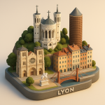 Lyon en mini-ville isométrique générée par l'IA