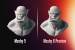 Comparaison entre Meshy 5 et Meshy 6 pour un même prompt