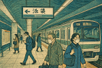 Station de métro style Katsushika Hokusai