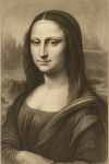 Mona Lisa réinterprétée comme une étude académique, style Charles Bargue