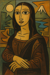 La Joconde réinterprétée dans un style surréaliste et symbolique à la Victor Brauner