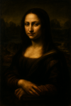 Mona Lisa réinterprétée dans le style de Caravage