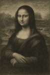 Mona Lisa réinterprétée dans le style de Gustave Doré