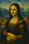 Mona Lisa réinterprétée dans le style d'Akseli Gallen-Kallela