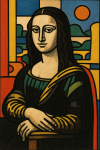 Mona Lisa réinventée avec des formes tubistes dans le style Fernand Léger
