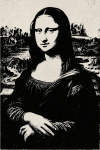 Mona Lisa réinterprétée avec la technique du pochoir