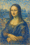 Mona Lisa dans un paysage fluvial impressionniste, style Alfred Sisley