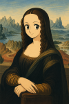 Mona Lisa réinterprétée en manga vintage