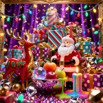 Nature morte de Noël colorée et joyeuse