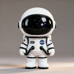 Portrait d'un astronaute en style Funko Pop avec sa combinaison spatiale caractéristique