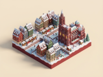 Strasbourg comme une ville miniature isométrique