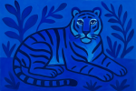 Tigre bleu à la manière de Matisse